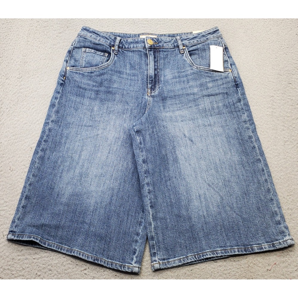 KUT from the Kloth Mandy Bermuda Shorts Womens 12 Blue Denim Stretch High Rise